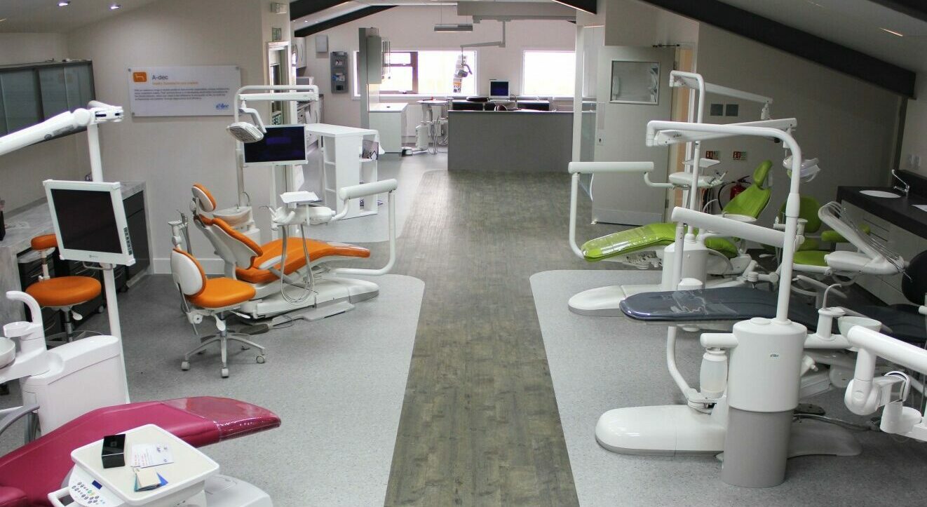 Birds eye of showroom Dental Equipment Showroom