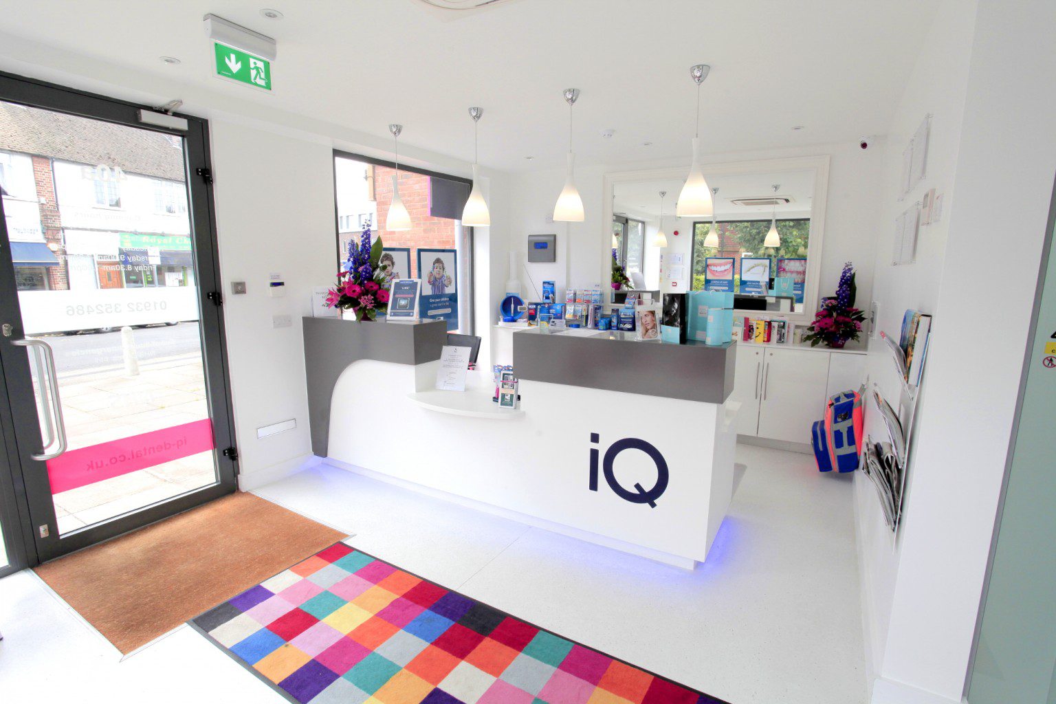 Bespoke Dental Reception Desk in white and grey corian