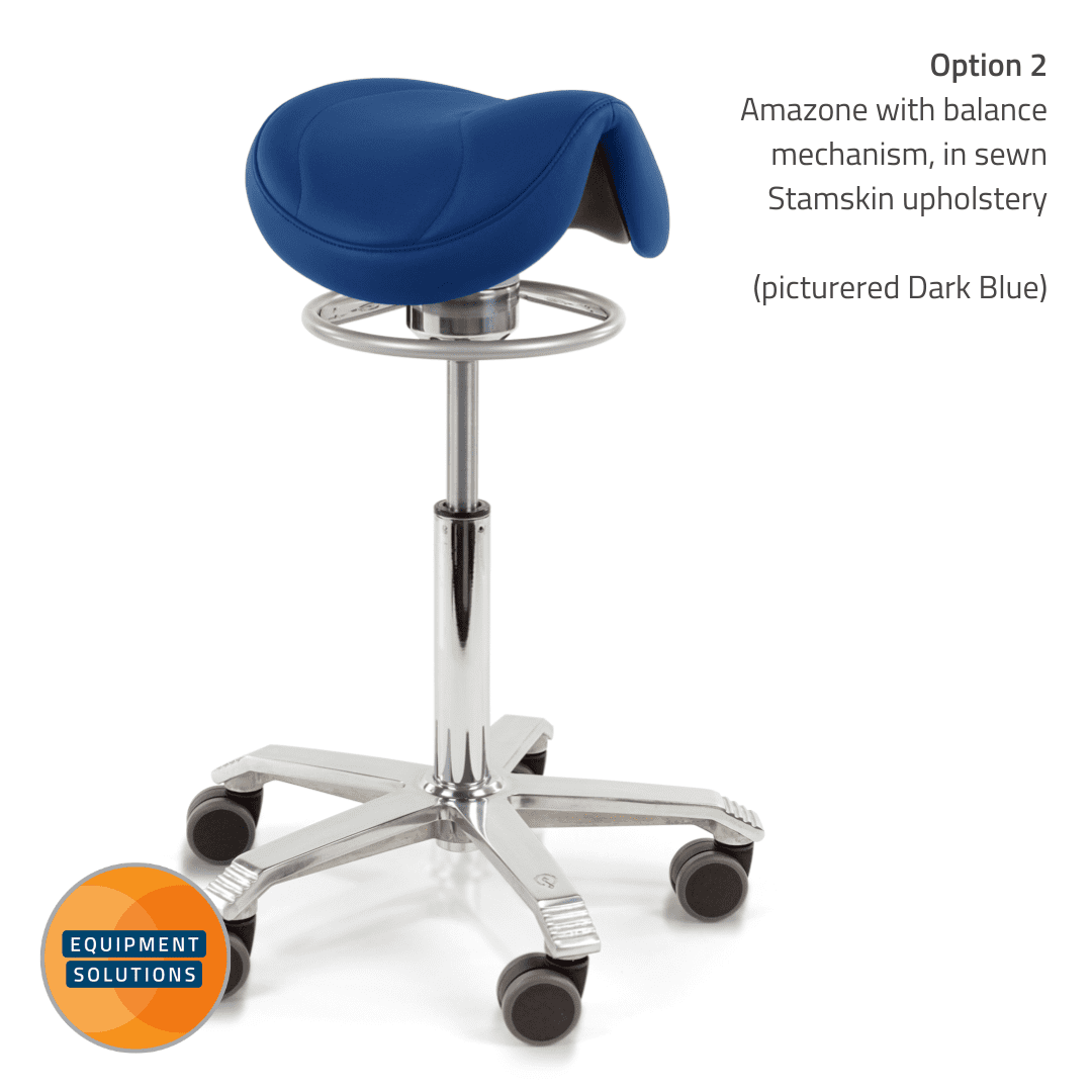 Score Amazone Saddle Stool with the narrow seat and the balance mechansim moves subtly with your movements