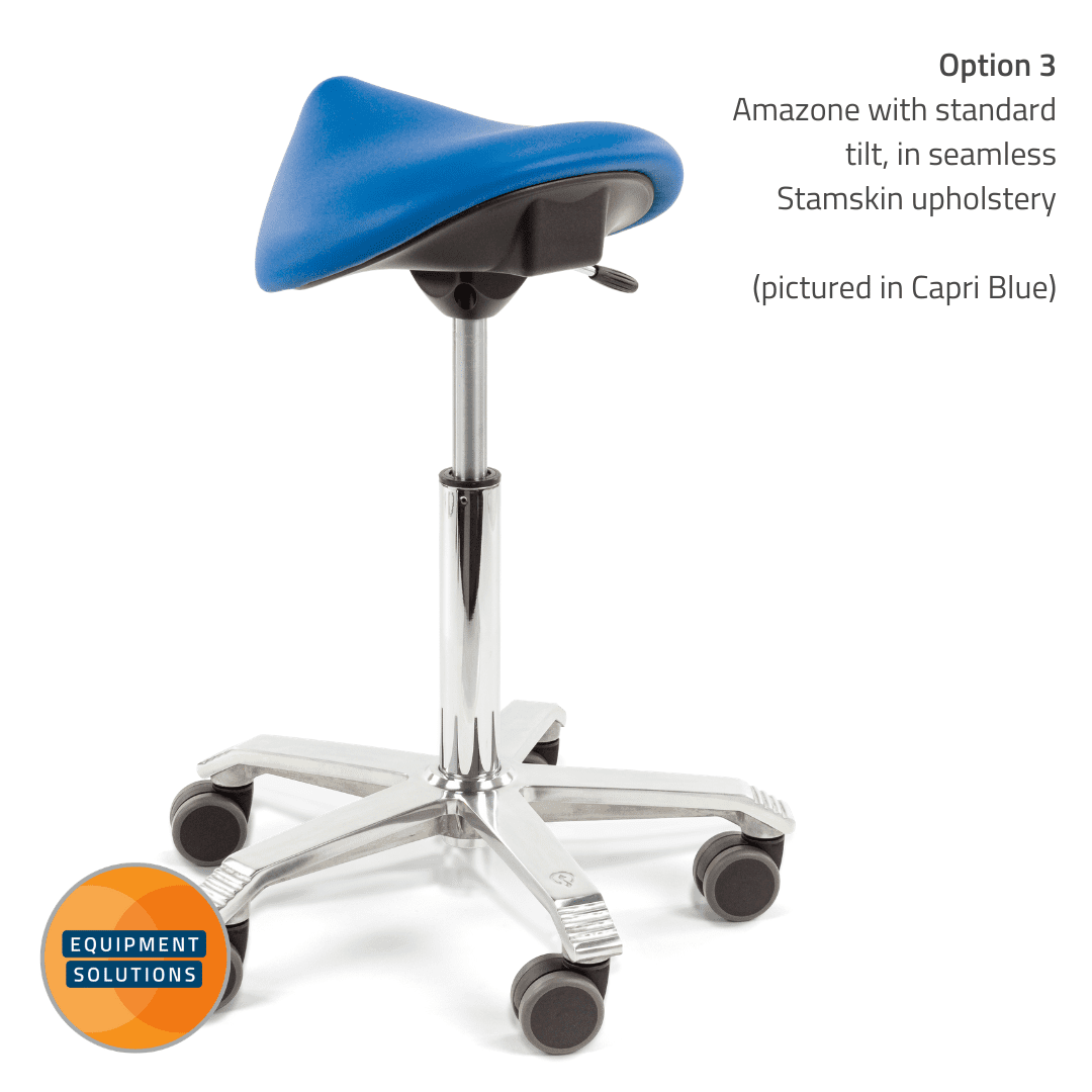 Score Amazone Saddle Stool in seamless Stamskin with tilt