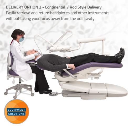 A-dec 500 Dental Chair offers a ergonomic continental style delivery