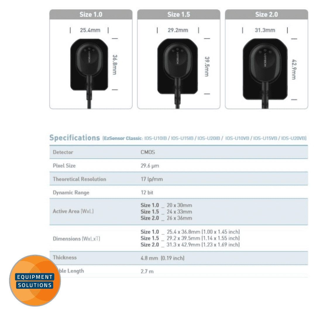 Vatech HD Sensor offers three different sizes