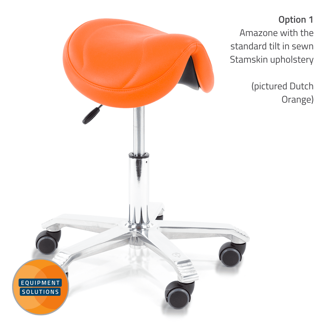 Jumper Saddle stool with tilt in Dutch Orange