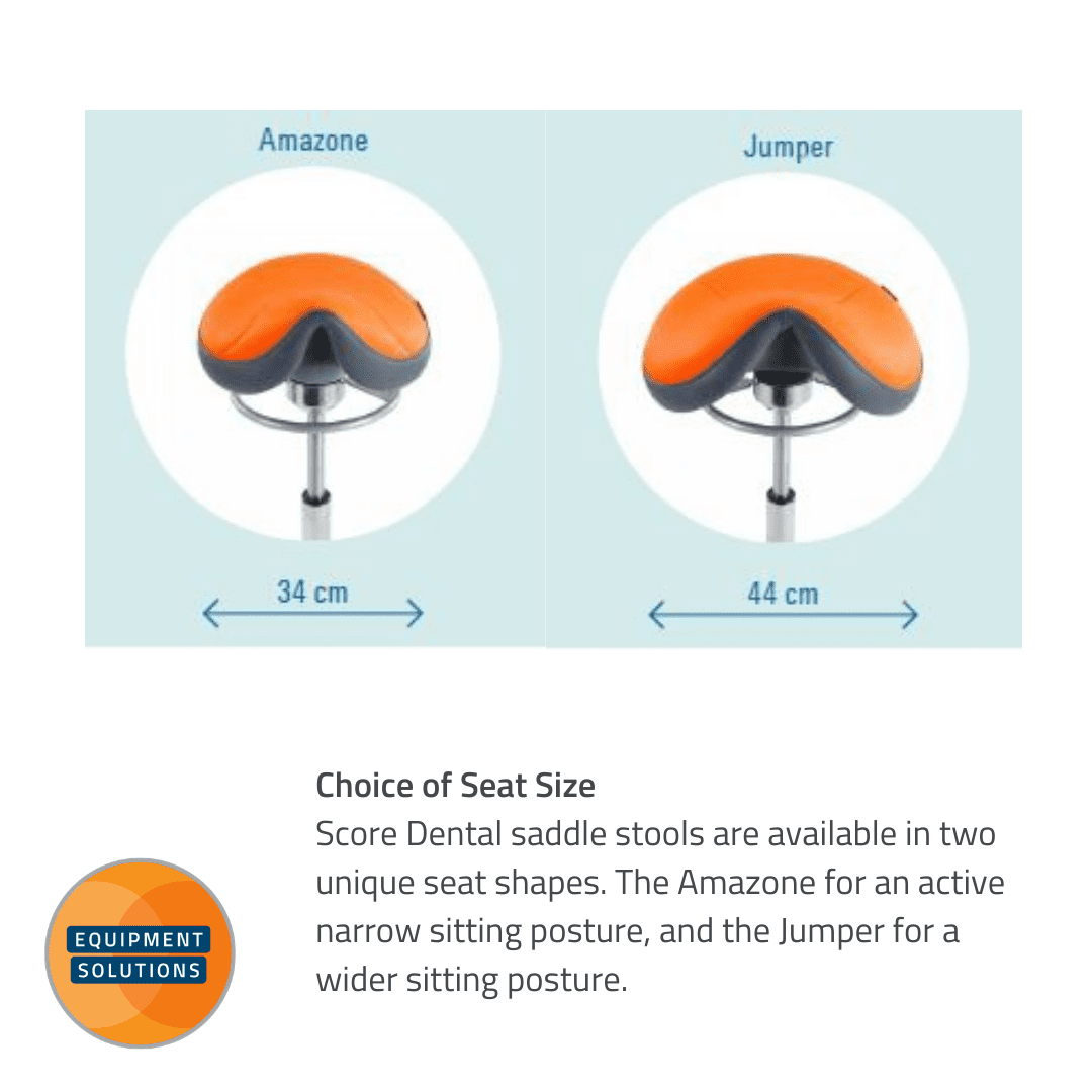 Narrow store saddle stool