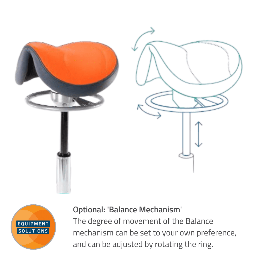 Score Saddle Stool with optional balance mechanism