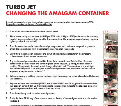 How to change the amalgam pot on a Cattani Turbo Jet Compact