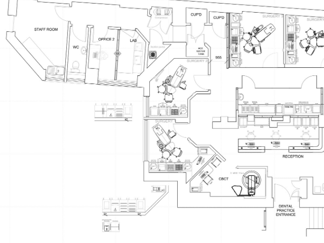 CAD Plan for Dental Practice Refurbishment Projects