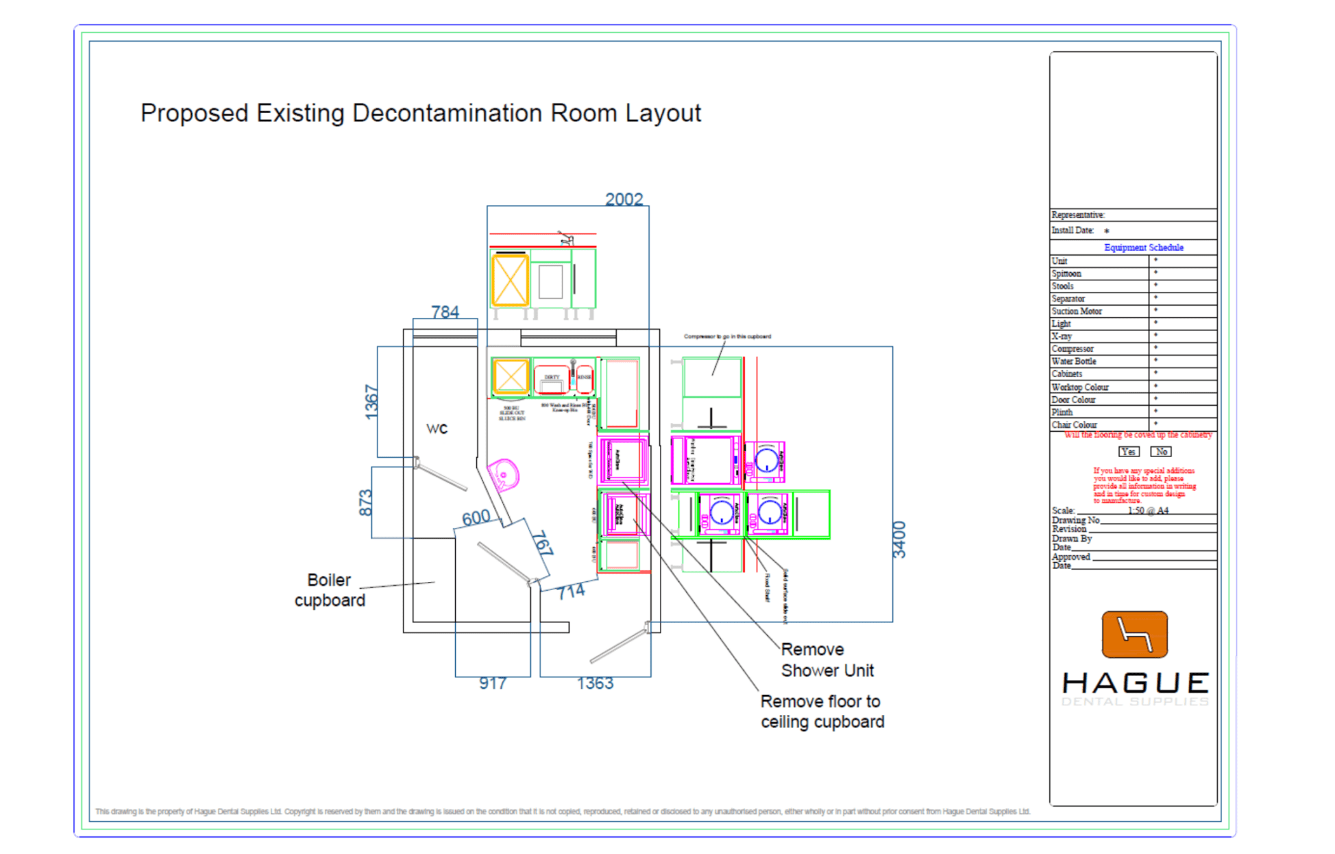 CAD Layout Decontamination - Hague Dental Supplies