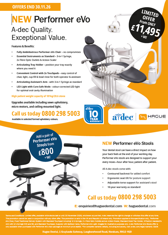 A-dec Performer eVo Dental Chair | Hague Dental Supplies |
