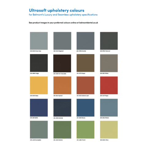 Belmont Ultrasoft Upholstery Colours - 2026 (2) Belmont Dentist ic-D Stool | Hague Dental Supplies |
